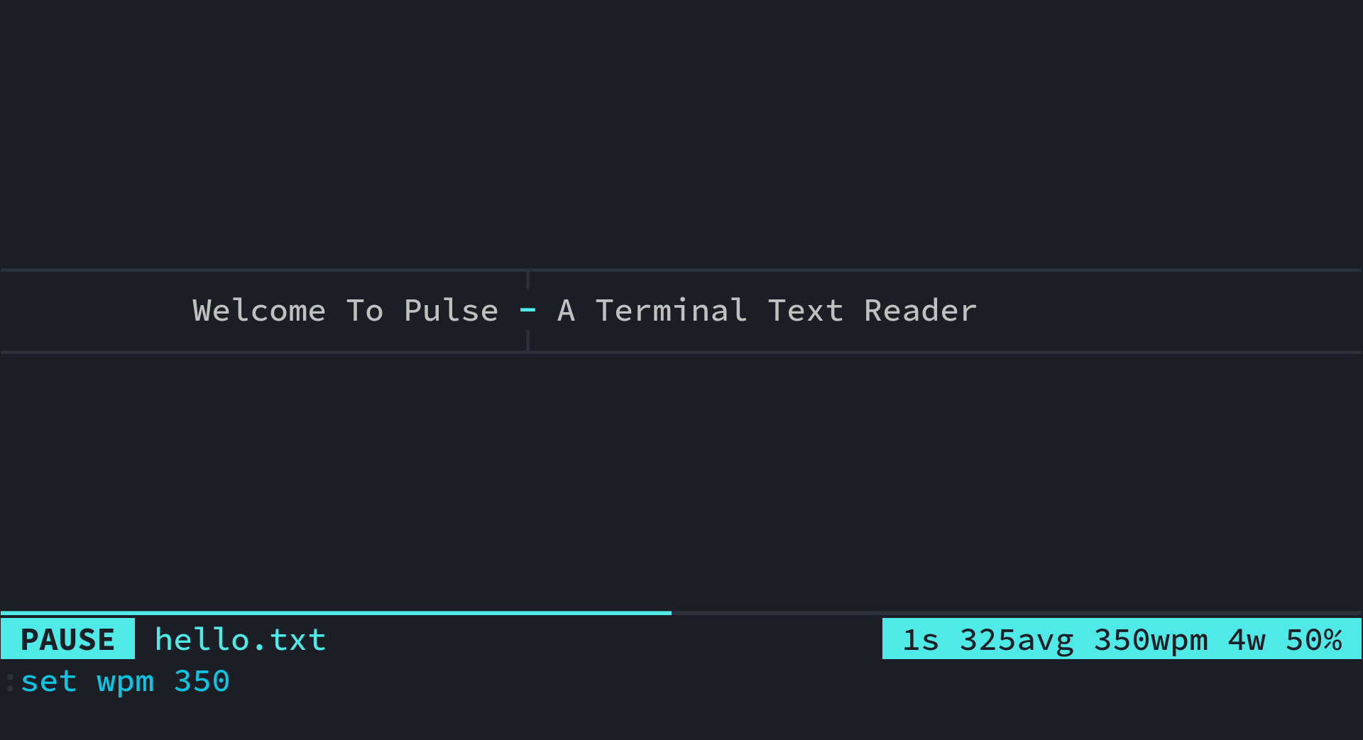 Terminal Text Reader Demo